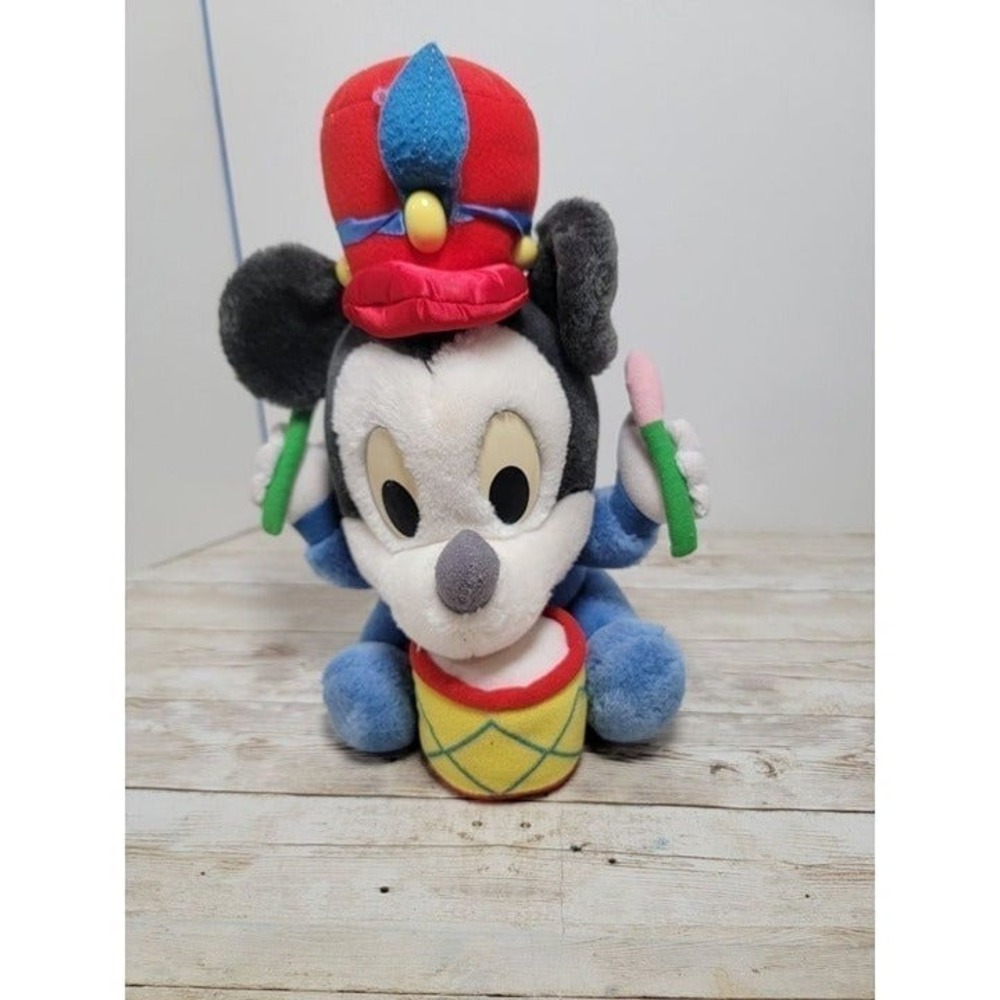 Vintage Applause Disney Babies Mickey Mouse Stuffed Toy Drum Plush